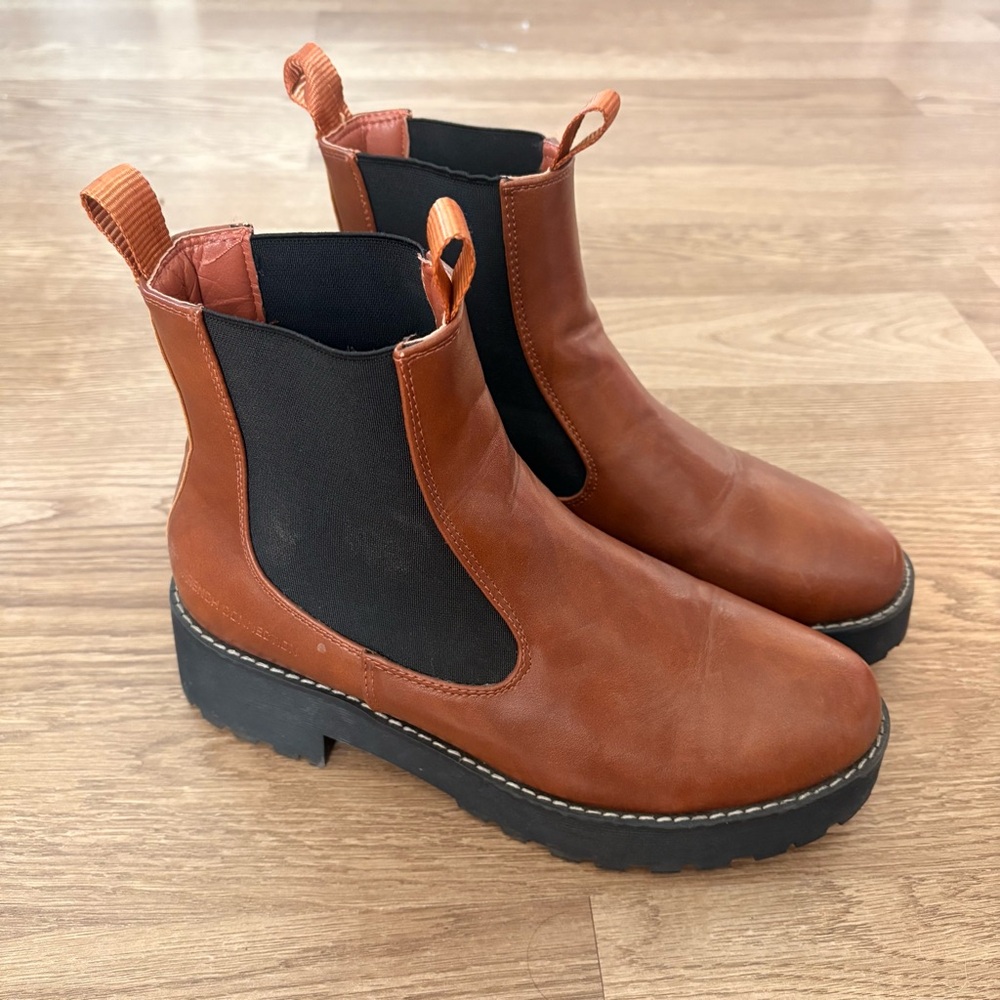 French Connection Brown Chelsea Ankle Boots